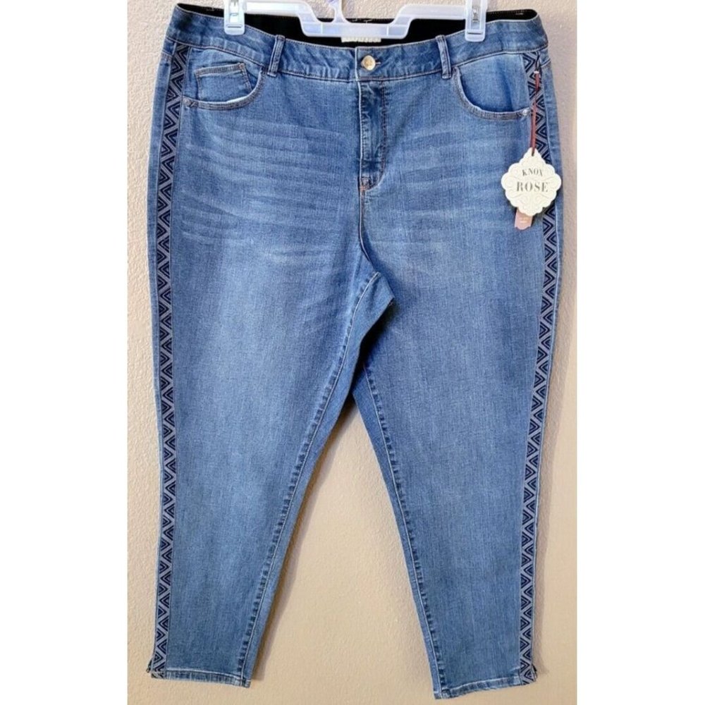 Knox Rose Women's Denim Pants Jeans, High Rise Size 20W, Plus Size Women's Jeans